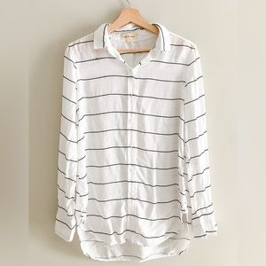 Anthropologie | Cloth & Stone | Button down white & black striped | Small